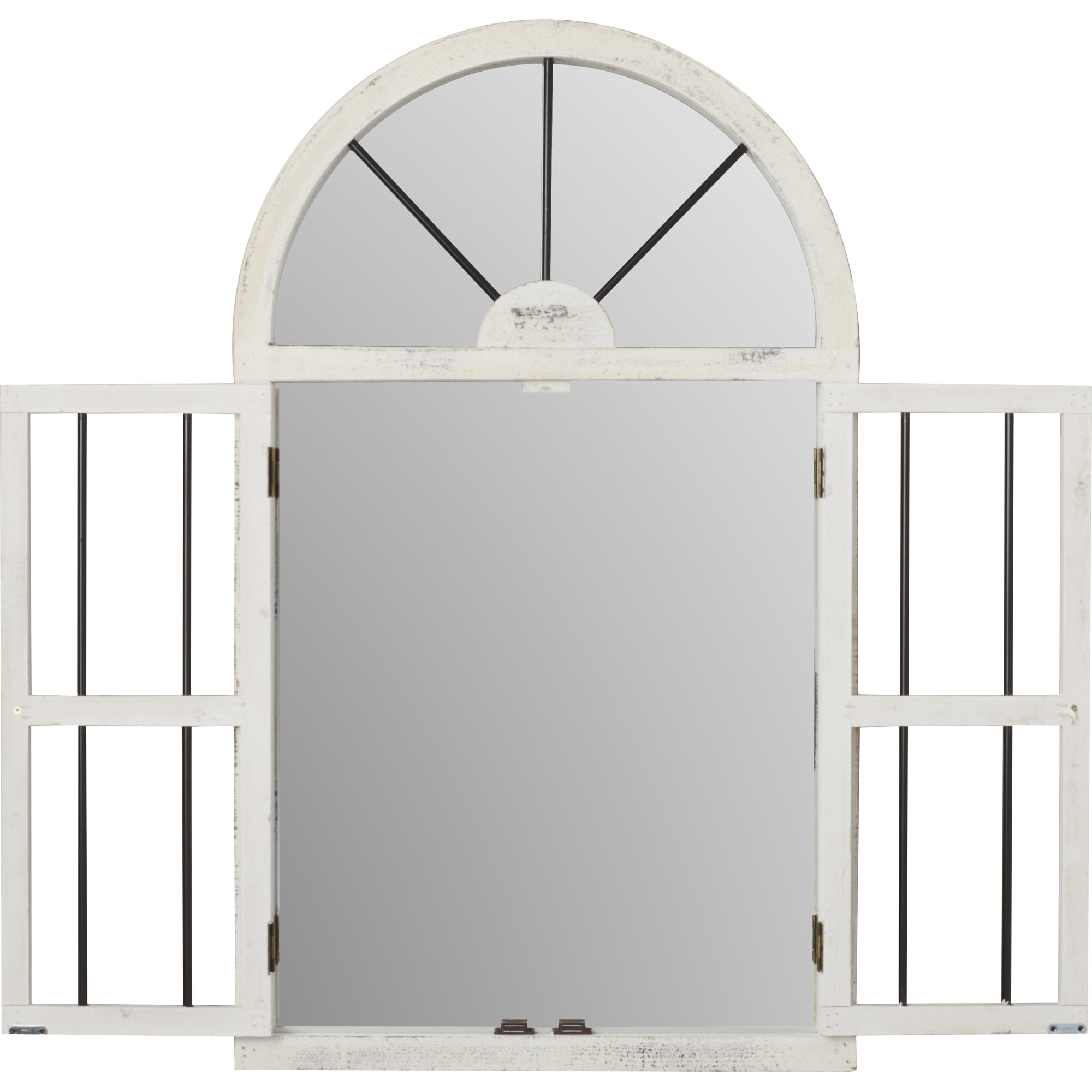 Laurel Foundry Modern Farmhouse Faux Window Wood Wall Mirror & Reviews